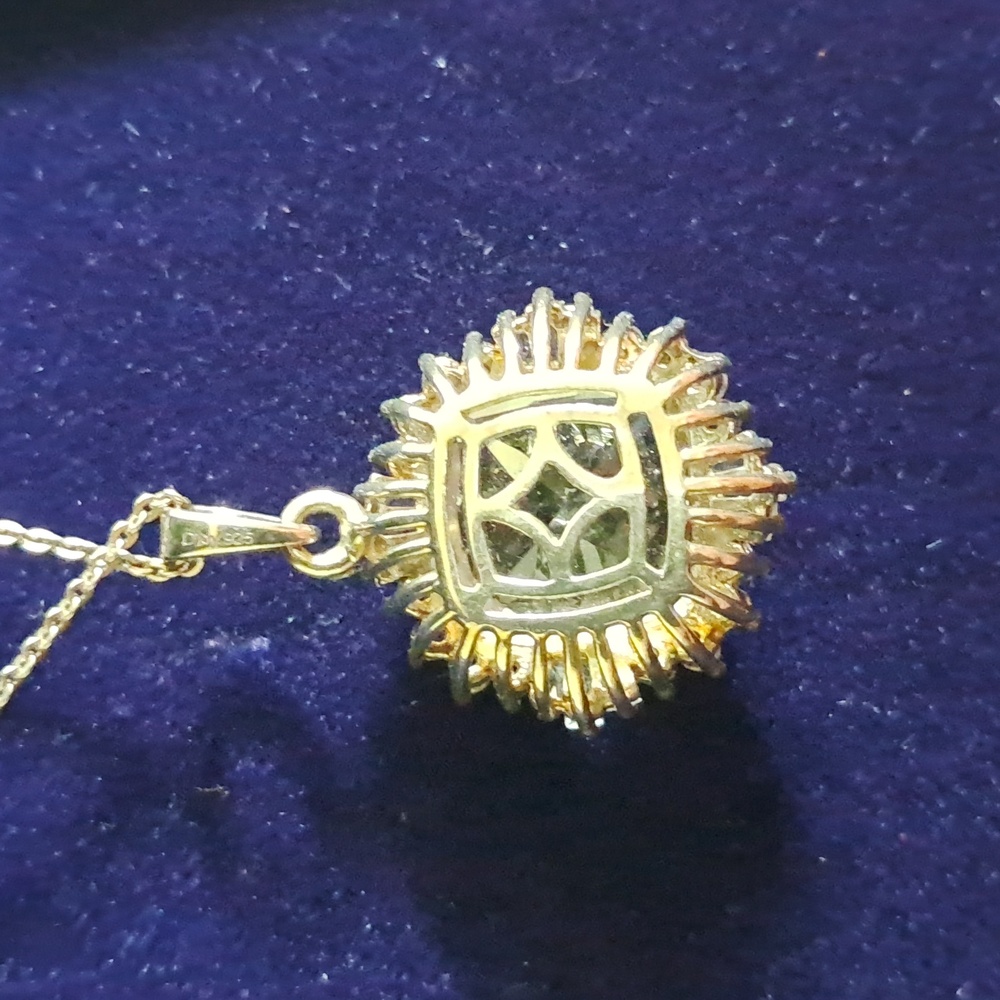 White Topaz Ballerina Halo Pendant Necklace 20" 925 Sterling Silver - Picture 4 of 7